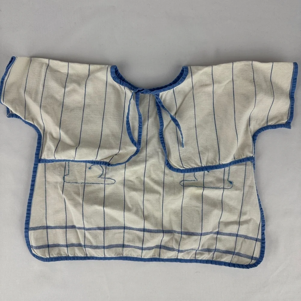 Vintage Baby Bib with Hand Embroidered Bunny Design